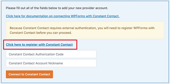 Conecte Constant Contact a WPForms